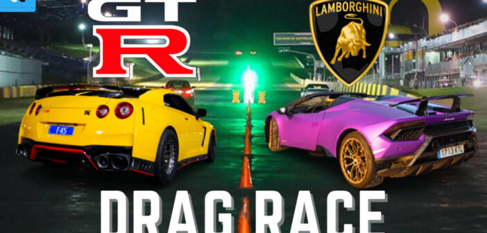DRAG RACE: Lamborghini Huracan v Nissan GTR *MODIFIED 1000HP*